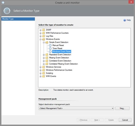 201311-Create Unit Monitor in SCOM - Windows Event Reset