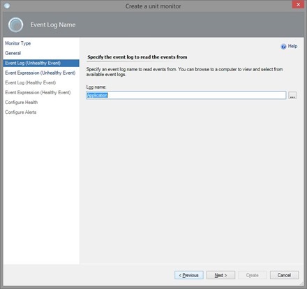 Create Unit Monitor in SCOM - Application Log