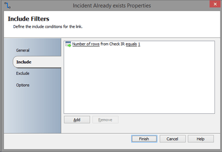 number of rows equals 1