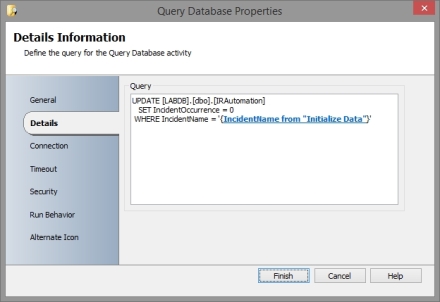 Query DB in child runbook 